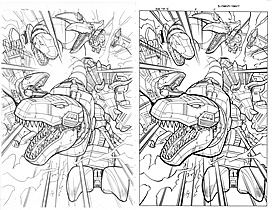 GI Joe vs Transformers Inking Sample